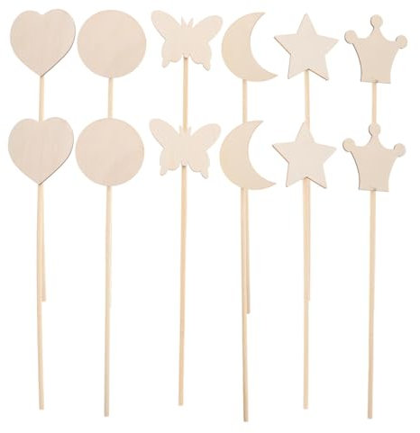 KICHOUSE 12stücke Holzstab Bastelset Diy Feenstäbe Für Junge Mädchen Halloween Prinzessinnenpartys Unvollendete Requisiten Kreative Spaß