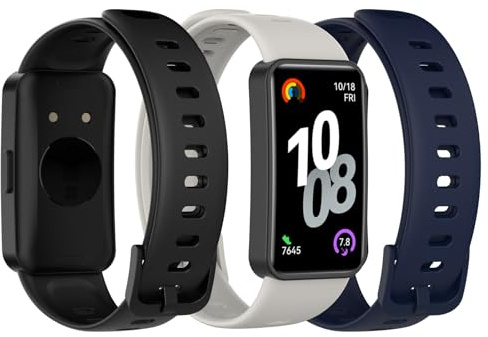 Bigqin 3 Pièces Bracelets Compatibles avec HuaweI Band 10/9/8 Strap Sport Band 5.1-8.8 Bracelets Silicone de Rechange pour Montres Connectées