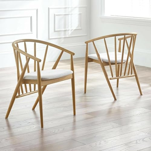 Julian Bowen Rory Dining Chair, Solid Oak, Scandi Design - H79 x D57cm