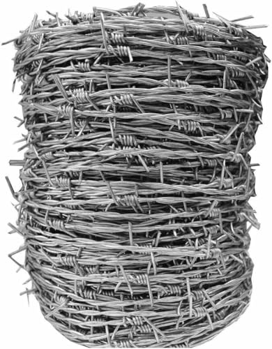 100m Galvanised Barbed Wire Livestock Paddock Field Garden Security Fencing 2.5mm Mild Steel or 1.6mm High Tensile (1.6mm x 100m)