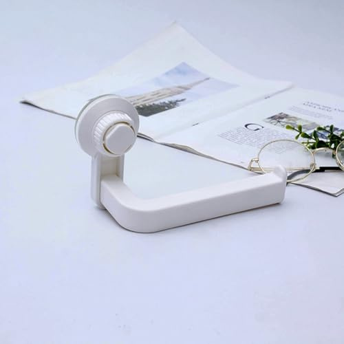 Porte-papier toilette à ventouse - Porte-rouleau de papier toilette en ABS - 10 x 14,5 cm - Blanc
