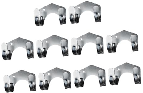 PENIKOKO 10 pièces Crochets Doubles Fer pour Jardinage Porte-outils Mural Robuste avec Vis Support pour Tuyau Arrosage Lot de Installation Facile