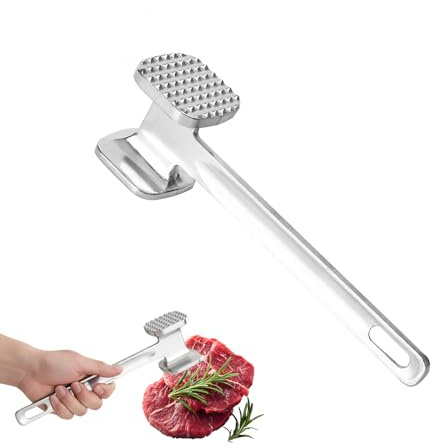 Meat Tenderizer Mallet, Small Dual-Sided Meat Hammer Tenderiser, Heavy Duty Manual Hammer Mallet Tool, Versatile Meat-Mallet Tenderizer for Beef, Chicken, Conch, Veal, Sunday Roasts