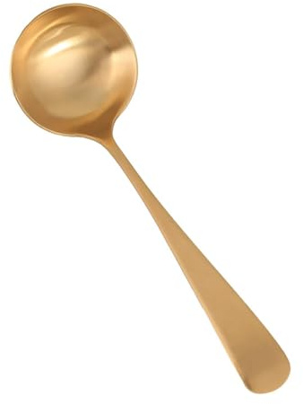 ALCXAZS Cucchiaio per hotpot resistente, posate da cucina in rame per servire cibo durante riunioni, buffet, feste e cene in famiglia, posate da portata rame, Mestolo, 19.5x6.1 cm