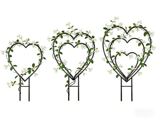 Enrejado para plantas - Estructura de soporte para enredaderas trepadoras, estructura decorativa de celosía de jardín, soporte de metal resistente | Solución de formación de crecimiento vertical para