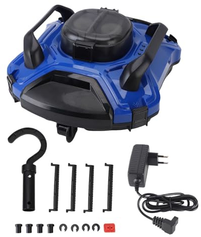 TOPINCN Robot Nettoyeur de Piscine sans Fil, Aspirateur de Piscine Automatique avec Navigation sur Chemin et Arrêt Latéral Intelligent, Durée de Fonctionnement de 110 Minutes pour Piscines (Prise UE)