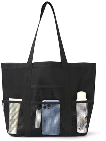 Sac de Plage Grande Capacité, Imperméable, en Maille et Pliable | Sac de Piscine Grande Capacité pour Plage, Natation, Serviette, Bouteille d'Eau, Lunettes de , Crème Solaire, Tongs