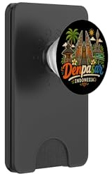 Hand Drawn Denpasar Indonesia Travel Souvenir Landmark Gift PopSockets PopWallet for MagSafe