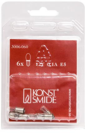 Konstsmide Repuesto Pera, 6 unidades Transparente 12 V E5 rosca 3006 – 060