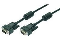 LogiLink VGA Monitor Kabel 1,8m HD DSUB 15-pin(m??nnlich/m??nnlich, 2-fache Abschirmung, Ferritkern) schwarz