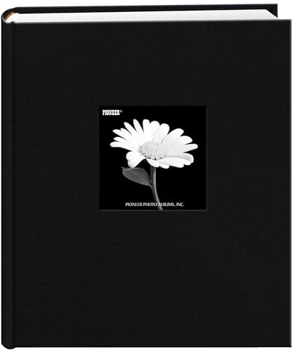 Tessuto telaio copertura foto album 200 tasche per 5 x 7 foto, Deep Black
