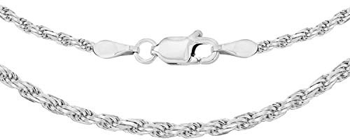 Tuscany Silver Damen Sterling Silber Diamant Schliff Seil Halskette 1.8mm