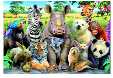 Educa - Puzzle 1000 Teile für Erwachsene | Lustige Zootiere, 1000 Teile Puzzle für Erwachsene und Kinder ab 14 Jahren, Tierpuzzle (15517)