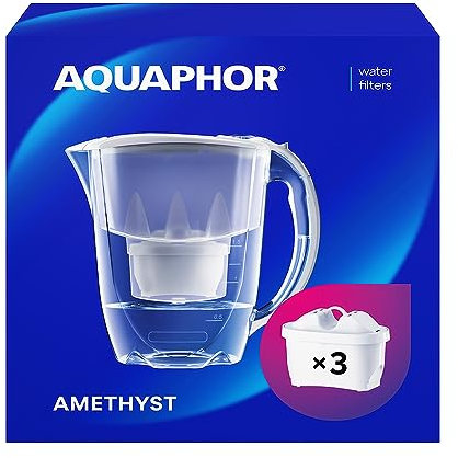 AQUAPHOR Carafe filtrante Amethyst avec (3) Filtre Maxfor+ 200L - 2,8 L - Gris