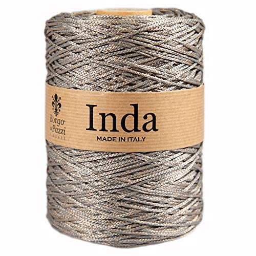 Cordino per Borse a Uncinetto, 2mm in Polipropilene (Beige grigio 11), Filati per Uncinetto e Ferri, Made in Italy, BORGO DE’ PAZZI FIRENZE