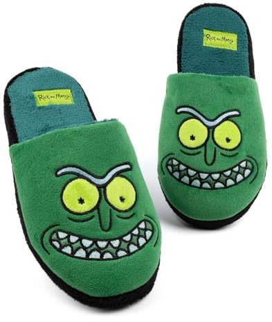 Rick und Morty Mens Pantoffeln Erwachsene Pickle Rick Green House Sliders
