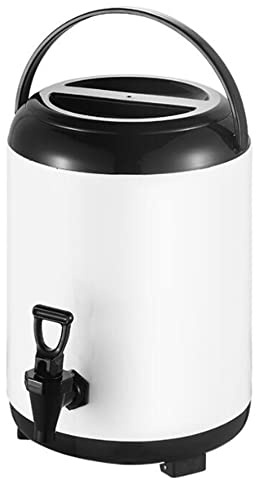EdirFtra Machine à Boisson Isotherme Commerciale, Seau d'isolation de thé au Lait en Acier Inoxydable à Double Couche, 8 / 10l, Isolation de la cafetière de Grande capacité,A,8L