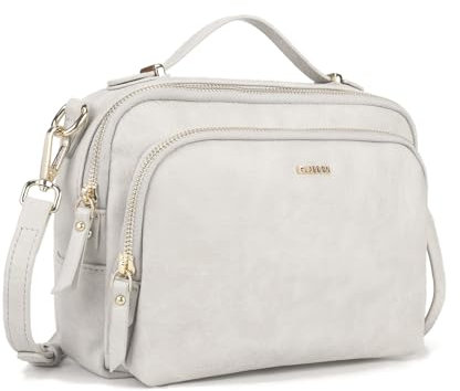 Gladdon Umhängetasche damen,Schultertasche mit Reißverschluss, Crossbody Tasche, Leder Handtasche Klein, Womenswear…