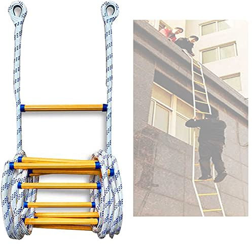 Fire Escape Ladder - Premium Rope Ladder with Carabiners, Ideal for Home Climbing and Escapes from Windows and Balconies