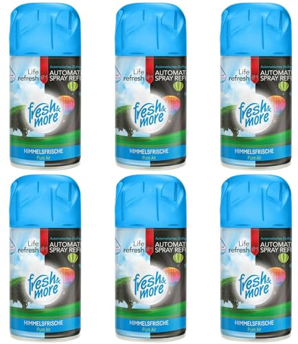 Fresh & More Lufterfrischer Nachfüller Himmelsfrische 250ml (6er Pack) | Raumduft-Spray-Nachfüller, kompatibel mit Freshmatic Max, luftig-frischer Duft