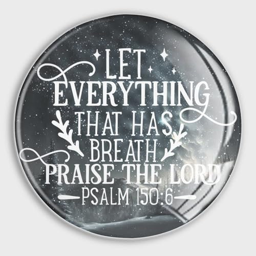 luckluccy Glasmagnete mit inspiriertem Spruch Let Everything That Has Breath, starke Magnete für Familie, Gebet, Spind, Geschirrspüler, Magnete für Küche, Büro, Klassenzimmer, Zubehör, 4 Stück