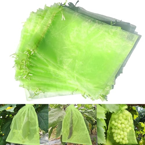MAILEKT Traubenschutzbeutel 40X30cm, 50 Stücke Weintrauben Schutzbeutel, Obst Schutzbeutel, Trauben Schutzbeutel zum Schutz von Weintrauben vor Kirschessigfliegen, Wespen and Vögeln