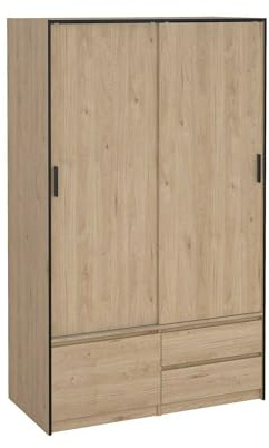 Dmora - Großer Mehrzweckschrank Melina, Multifunktionale Möbel, Schuhschrank, Besenschrank, 121x60 h200 cm, Eiche
