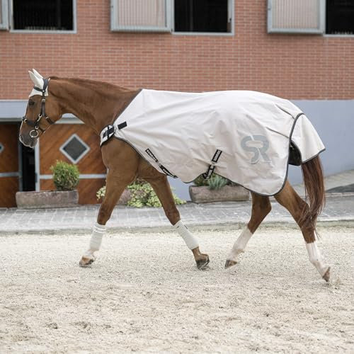 SUNRIDE Führanlagendecke 0g für Pferde - Longierdecke, Führmaschinendecke - 100% wasserdicht - 1200D (beige, 145 cm)