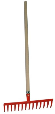 Rastrillo - Mango de Madera, 14 Dientes, Duradero y ergonómico. Ideal para jardinería, facilita la recolección de Hojas y Tierra Suelta.*