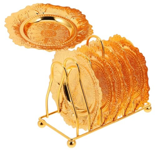 COLLBATH 6pièces Dessous De Ronds Métal Avec Support Style Européen Pour Fruits Desserts Usage Domestique Et Restaurant