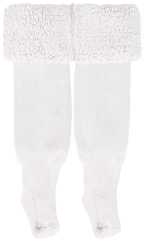 Fohuanky Collant Chaud Doublé Polaire avec Pieds Fermés pour Bébé et Enfant 0-6 Ans - Léger, Épais pour l'hiver - Idéal sous Les Robes et Bottines (FR/ES, Âge, 2 Ans, 4 Ans, Taille Normale, Blanc)
