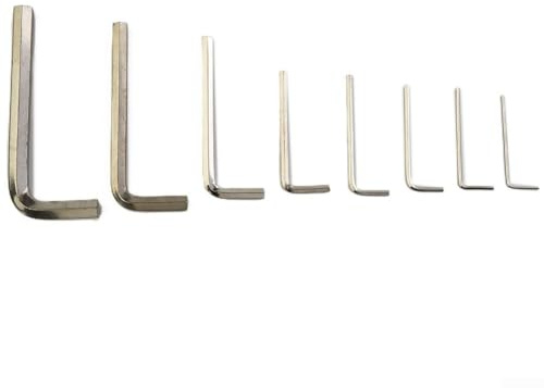 Sumsoctober Juego de 10 llaves hexagonales tipo L, para reparaciones mecánicas, material de acero, varios tamaños (2 mm)