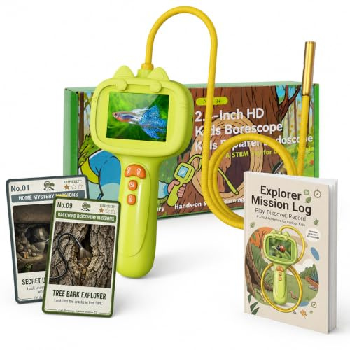 Juguete recargable para cámara de serpiente con boroscopio para niños, con luz: ideas educativas de regalo de cumpleaños para niños de 4, 5, 6, 7, 8, 9, 10 años, actividades y juegos de exploración de