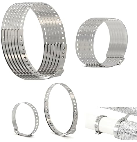 Juego de 12 Abrazaderas de Acero Inoxidable, 6x 20-50mm & 6x 50-120mm, Abrazaderas para Juntas Homocinéticas 304 para Fuelle de Transmisión, Mangueras y Tuberías, Impermeables y Duraderas