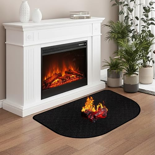 FloraVigo Tapis de cheminée ignifuge, plaque de protection contre les étincelles, tapis de protection du sol ignifuge pour cheminée, plaque de sol pour protéger le sol contre les étincelles (40 x 60