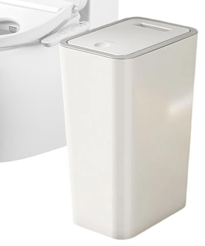 Tiajingzi Mülleimer Mit Deckel | Küchenabfalleimer Abfallbehälter | Kompakter 10 Liter Mülleimer - Für Wohnheim Bad Toilette Waschbecken Ecke Innenbereich
