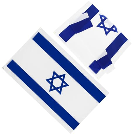 iplusmile 2pièces Drapeau National Israélien Polyester Drapeau Décoratif Pour Maison Ou Fêtes Lot