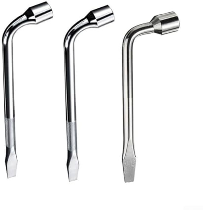 Lot de 3 clés à douille robustes 17/19/21 mm pour réparation d'écrous de roue de voiture, clé hexagonale en acier inoxydable 45#, poignée de 28 cm