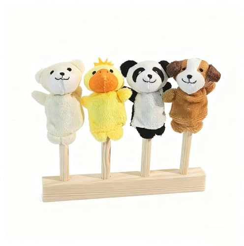 LLTCMYGS Títeres de Dedo Montessori de Animales Mini Caricatura, Juego de títeres de Dedo Suaves para niños autistas