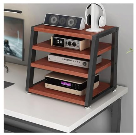 2/3/4 nivåer AV media stativ trapetsformad HIFI ljudställ för hem och kontor stereoskåp underhållning centerStilfull finish (50 x 35 x 48 cm)