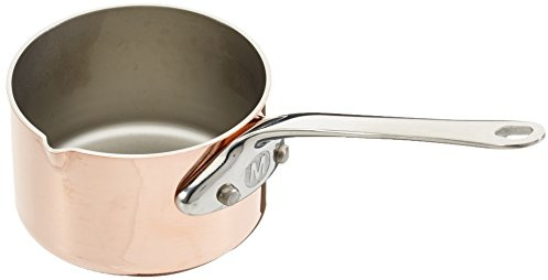Mauviel M'Minis Copper & Stainless Steel Mini Sauce Pan with Pouring Spout and Stainless Steel Handle, 2-in, Made in France