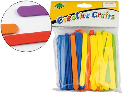 Q-Connect 947475 - Bastoncino in schiuma creativa, 10 x 110 mm, in plastica, colori assortiti
