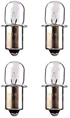 EFP 12 Volt Xenon KPR Bulb for Skil Krypton Bosch DeWalt DW9043 Milwaukee Work Light Flash Lights XPR | Replaces DeWalt Part # DW9043 & Ryobi # 78003600, 780296001 - Includes 4 Bulbs