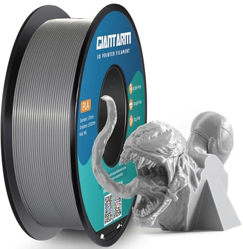 PLA Filament 1.75mm,GIANTARM 3D Drucker Filament PLA Silber 1kg Spool