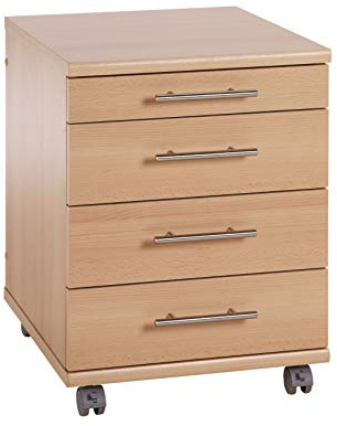 Möbelpartner Till Rollcontainer, 701396, samerberbuche Dekor, ca. 42 x 50 x 57 cm