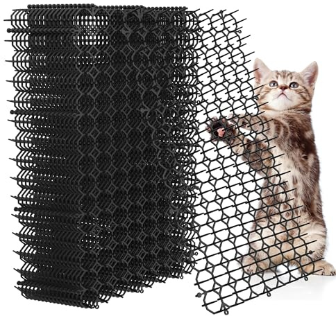 Hmyomina 40,6 x 20,3 cm Scat Matte für Katzen, 10 Pack Cat Scat Mat mit Spikes - Abschreckungsmatte für Katzen und Hunde - Katzenschreck Outdoor & Indoor