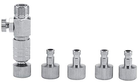 Airbrush Schnellkupplung Adapter-Set Metall 4 Anschlüsse, 4 Stk. | Schwenkbare Kupplung verhindert Schlauchknicke, 1/8 Zoll Außen- und Innengewinde