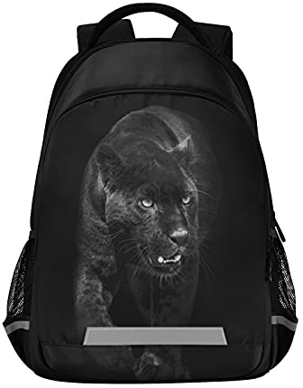 Black Panther in Dark Rucksack für Studenten, Jungen, Mädchen, Schultasche, Reise, Tagesrucksack, Panther, Einheitsgröße, Casual