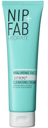 Nip + Fab Hyaluronic Acid Fix Extreme 4 Cleansing Cream, Gentle Cleanser, Face Wash, Anti-Aging and Hydrating for Dry/Sensitive Skin