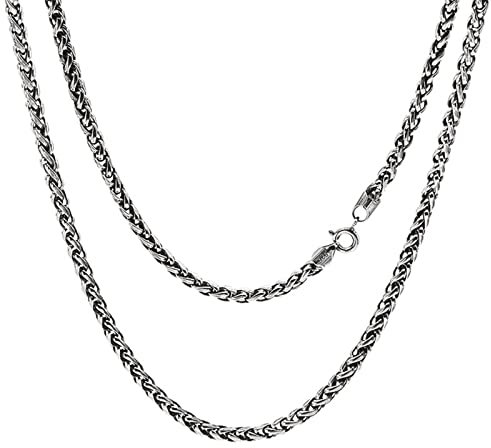 Homxi Männer Ketten,Verdrehtekette 3mm Herren Kette 45 cm Verdrehte Kette Kette für Männer 925 Silber Herren Halskette Silber